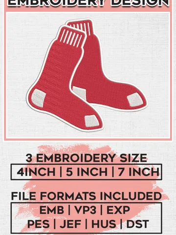 MLB Boston Red Sox Team Logo Mascot Embroidery Design, MLB Boston Red Sox Embroidery files, Baseball Team, Red Sox Design, Digital Download $6.99