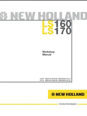 NEW HOLLAND LS170 SKID STEER LOADER MANUAL SERVICE REPAIR SHOP