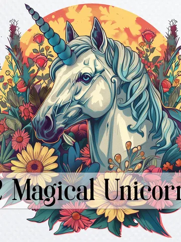 14 Magical Unicorn in flowers Clipart, Unicorn Сlip Art, Cute Unicorn digital download, Flower Unicorn Png, sublimation Unicorn Png $2.64