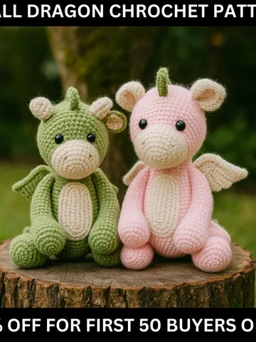 Crochet Dragon Pattern: Linus Amigurumi Plushie (English & German PDF) $6.00