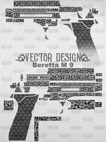 VECTOR DESIGN Beretta M 9 Scrollwork $100.00