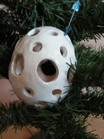Ceramic Carved Egg Ornament. Christmas decor. Chicken egg size. Handmade $20.00