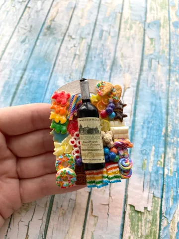 Magnet Miniature Rainbow Charcuterie Board with Polymer clay Souvenir $27.00