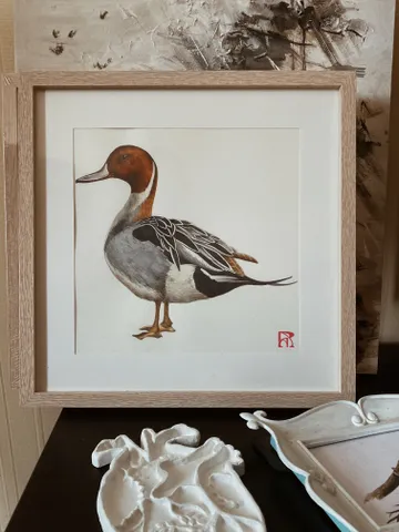 "Duckling" original watercolor, size 9"x9"