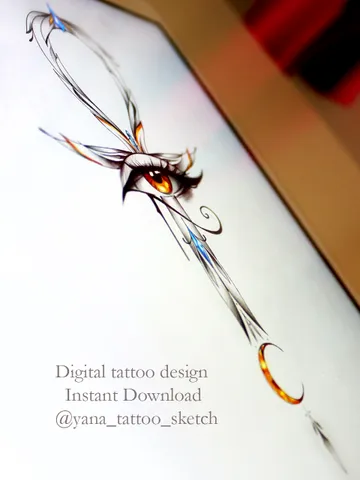 Ankh Eye Of Horus Tattoo Design Egyptian Eye Of Horus Tattoo Sketch Ankh Tattoo Idea Female, Instant download PDF, JPG