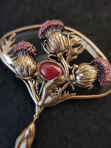 Vintage brooch from Scottish Thistle, Scottish Thistle Flower,Vintage Inspired $199.00