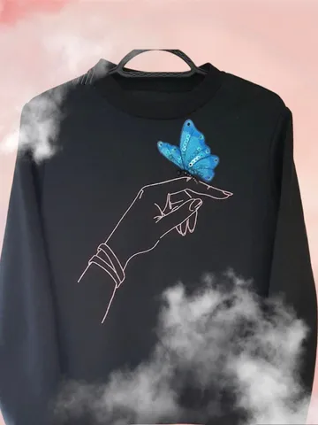 Butterfly on hand machine embroidery design $10.39