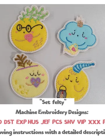 ITH Moon Felties Embroidery Design Set, Mini Celestial Applique Collection for Crafts, 4x4 Hoop DIY Project File $8.00