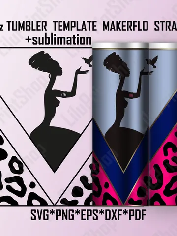 Afro woman tumbler template svg for 20oz skinny Afro girl and Cheetah v split tumbler svg for straight Makerflo Digital Instant download $2.71