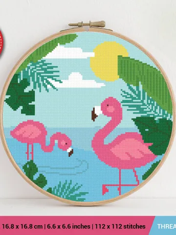 Flamingo Cross stitch pattern | Embroidery Pattern | Instant Download | Embroidery Designs $5.37