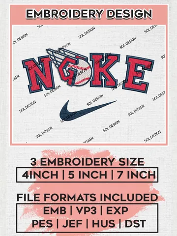 Nik.e Cleveland Guardians Team Logo Embroidery Design, MLB Team Embroidery files, Cleveland Guardians Baseball Team, MLB Guardians Team, Digital Download $6.99