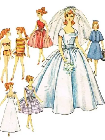 Copy Simplicity 4510 Vintage Barbie Sewing Pattern Wardrobe Clothes for Dolls 11-1/2" Digital Download PDF $2.50