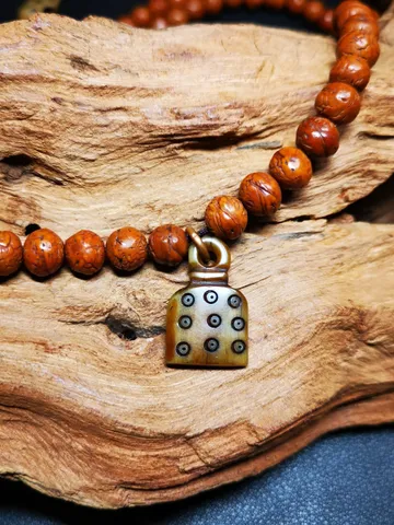 Yak Bone Carved Mantra Dot Mala Pendant,Bead Counter Clip, Prayer Bead Accessories,Gandhanra Tibetan Amulet $19.99