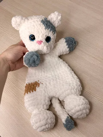 Crochet cat snuggler pattern Amigurumi kitty lovey pattern Cute calico kitten pdf tutorial