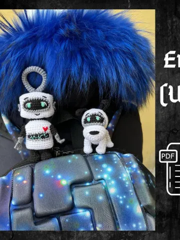 Pdf SET: Crochet Amigurumi Robot Dog Pattern and Amigurumi Robot, Keychain Amigurumi Pattern, crochet pattern, amigurumi tutorial robot doll $14.70