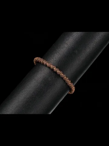 Narrow wire wrapped copper bracelet Unique metal bangle Handmade jewelry