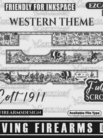 Colt cowboy western Design,decorative border pattern,fiber laser template $59.99