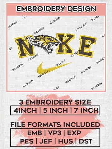 Nike Towson Tigers Machine Embroidery Design, NCAA Towson Tigers Embroidery Design files, NCAA Embroidery Designs, NCAA Machine Embroidery Designs, Digital Download $6.99