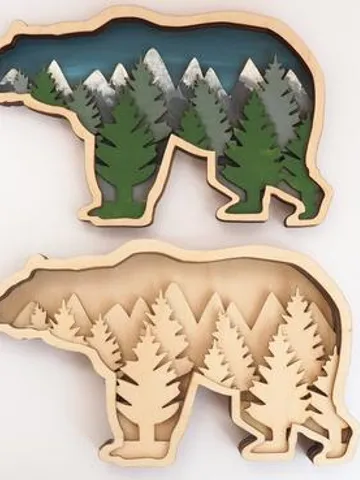 Digital Template Cnc Router Files Cnc Pano Bears Files for Wood Laser Cut Pattern $6.50
