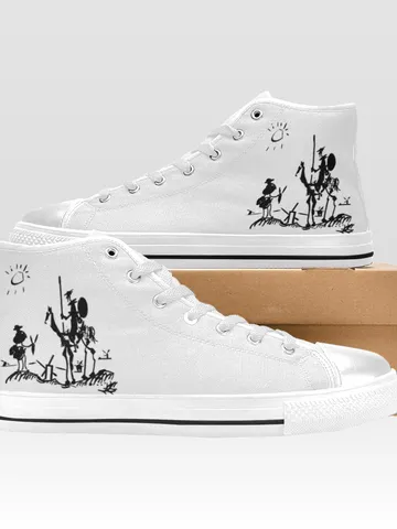 Don Quixote Shoes, High-Top Sneakers, Handmade Footwear $59.97
