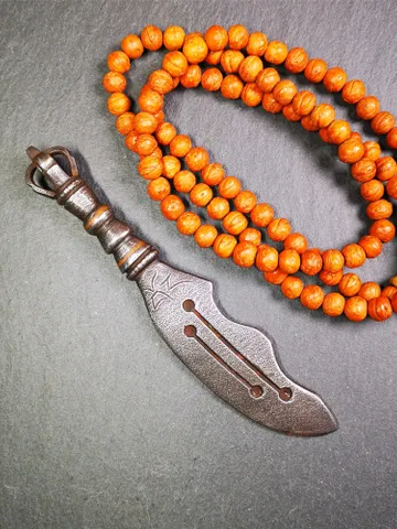 Gandhanra Tibetan Buddhism Ritual Implement,Big Machete Knife,Made of Cold Iron inlaid with Copper,6.3" $69.99