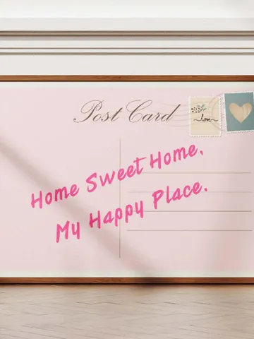 Home Sweet Home My Happy Place Vintage Post Card Poster Trendy Horizontal Print Apartment Wall Art Cute Girly Retro Wall Art Digital print $2.46