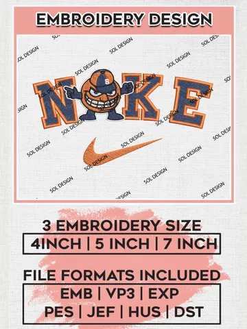 Nike Syracuse Orange Machine Embroidery Design, NCAA Syracuse Orange Embroidery Design Design files, NCAA Embroidery Designs, NCAA Machine Embroidery Designs, Digital Download $6.99