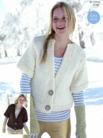 Cardigan jacket knitting pattern women ladies short sleeve cover up pattern pdf instant download $6.68