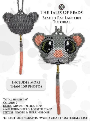 Beaded Rat Tutorial / Seed Bead Animals Patterns $9.80