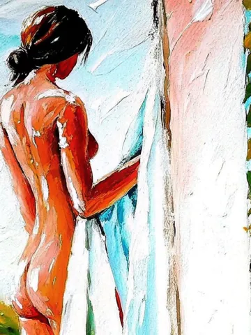 Girl Body Painting young woman Original Art woman Abstract Wall Art Gay Wall Decor Gifts for Him Personalized Gifts by ArtProkopaloSv $150.00