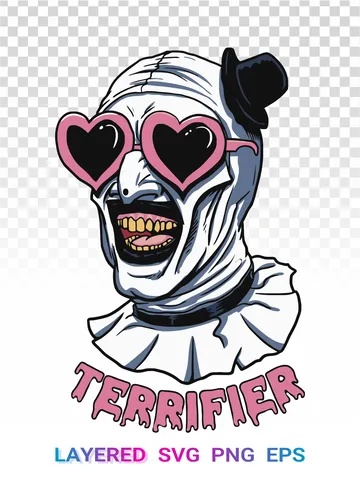 🎃 Terrifier Art the Clown SVG PNG Halloween Cricut
