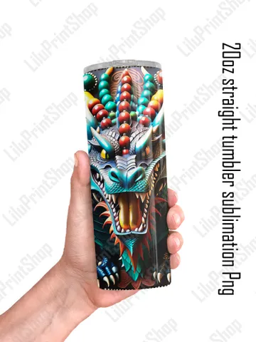Dragon head tumbler wrap 3d tumbler wrap PNG, Tooled leather Tumbler sublimation designs for 20oz skinny straight tumbler Instant download $2.98