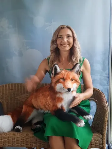 Fox Vixen realistic plush toy.