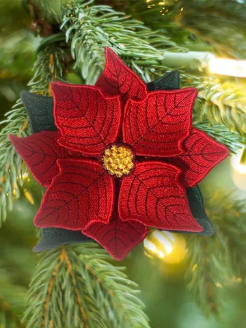 Free Standling Lace Poinsettia Flower machine embroidery design FSL Embroidery pattern flower motif 3D floral digital embroidery pattern $5.77