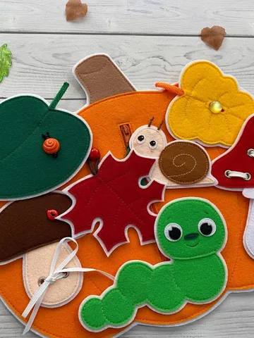 Felt pumpkin pattern PDF & Tutorial, Felt Fasteners toys pattern, Fine Motor Skills Toys, Quiet book sewing ideas for 2, 3, 4 year olds $12.99