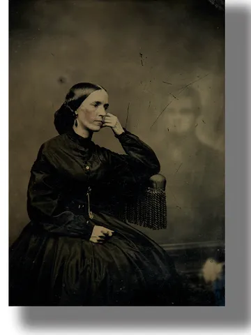 Victorian ghost photography. Spirit and woman photo print. $21.00