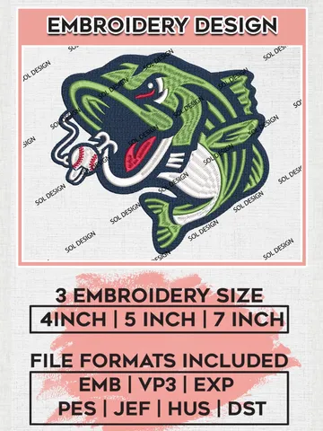 MiLB Gwinnett Stripers Embroidery Design Files, MiLB Gwinnett Stripers Logo, Minor League Baseball Logo Embroidery Designs, MiLB embroidery designs, Machine embroidery designs, Digital Download $6.99