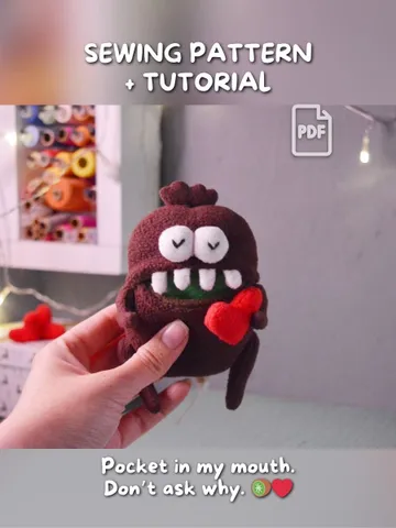 PDF Plush Toy Pattern – Fleece Kiwi Softie with Pocket $11.00