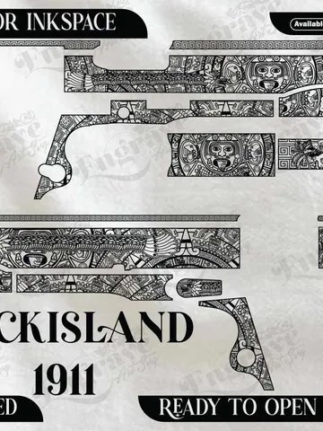 Rockisland 1911 Aztec Design,lasercut,laserengraving,fiberlaser,engravingfiles $40.00
