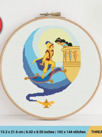 Princess Jasmine Cross stitch pattern | Embroidery Pattern | Instant Download | Embroidery Designs $6.80