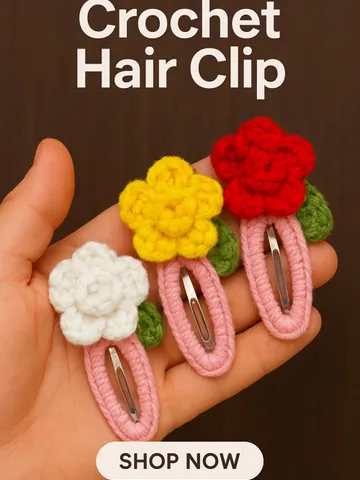 Hairclips Pattern for Kids - Neutral Hair Clip Crochet Pattern - Fall Crochet Pattern for Hairclips - Toddler Hair Clip Crochet Pattern $5.40