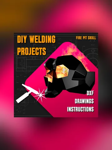 Welding Project Plans Drawings Skull Fire Pit (DXF, PDF) $99.00