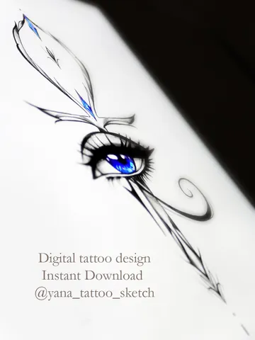 Eye Of Horus And Ankh Tattoo Design Egyptian Eye Of Horus Tattoo Idea Stencil Sketch, Instant download PDF, JPG