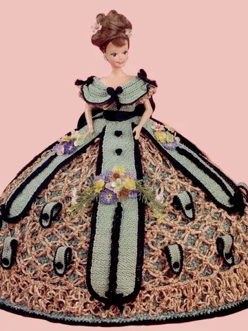 BC104 Dress Barbie Vintage Crochet Pattern PDF Fashion Dolls size 11 1/2 inches $2.50