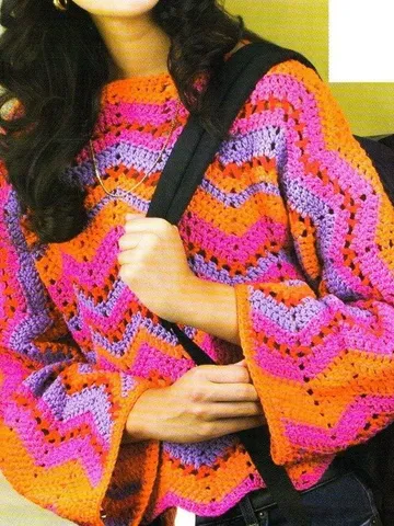 Crochet Pattern Womens Colors Sweater PDF Instant Digital Crochet Sweater Download Crochet vintage Pattern Women $6.68