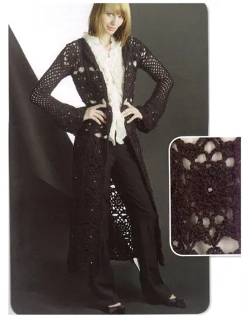 Long summer Coat cardigan granny squares motif cardigan Coat pdf instant download $6.68