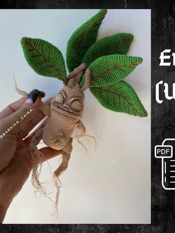 PDF Crochet Mandrake plant, flower, Cute Mandragora doll, amigurumi plant, mandrake toy, flower toy, flower doll, Spring crochet $12.50