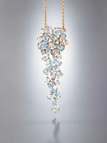 Women's neck pendant 925 silver with topaz $125.00