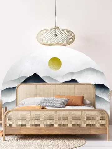 Mountains and Sun Arch Wall Decal, Arch Wall Sticker h211 $48.99