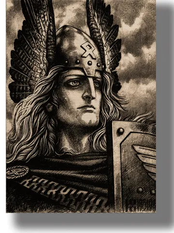 Portrait of a Scandinavian pagan warrior. $21.00